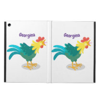 Cute funny crowing rooster cartoon illustration case for iPad air
