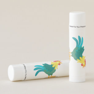 Cute funny crowing rooster cartoon illustration lip balm