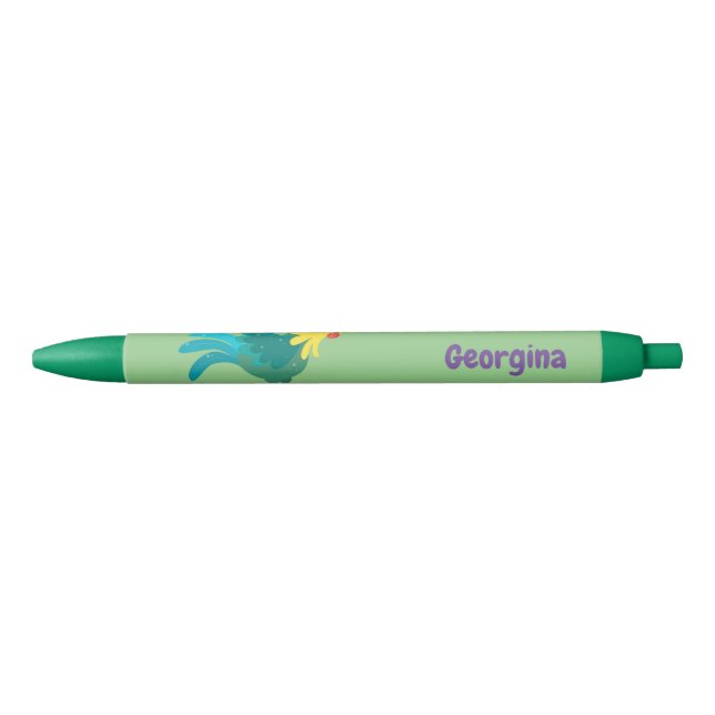 Cute funny crowing rooster cartoon illustration pen (Front)