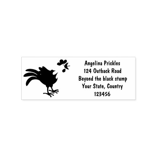 Cute funny crowing rooster cartoon illustration rubber stamp