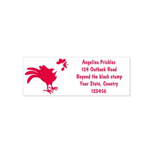 Cute funny crowing rooster cartoon illustration self_inking stamp
