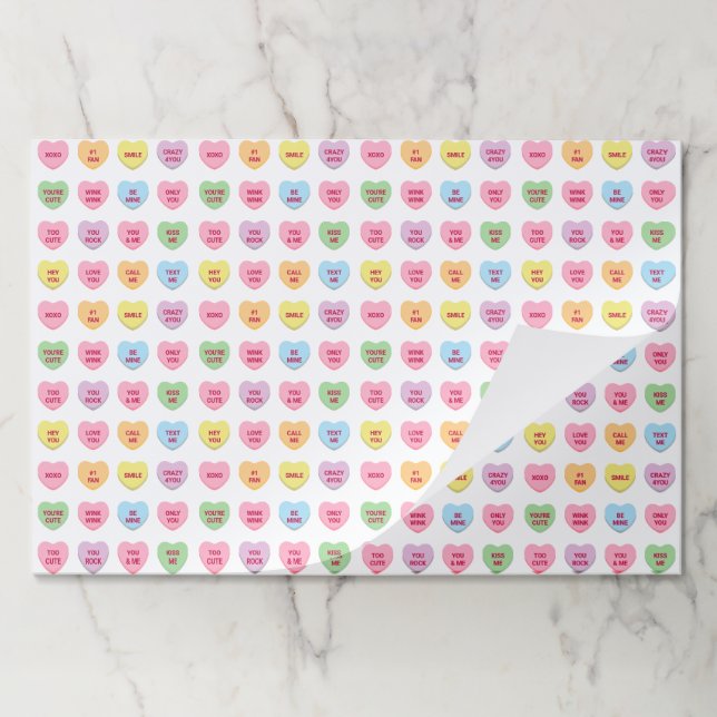 Cute funny custom conversation hearts Placemats (Folded)