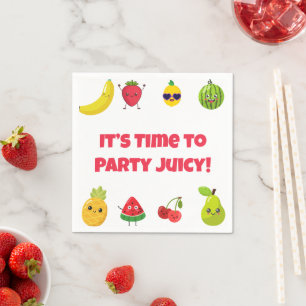 Cute Funny Custom Funny Fruit Kid Birthday Party Napkins