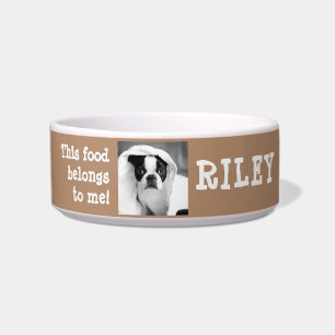 Cute Funny Custom Pet Dog Photo & Pet Name Bowl