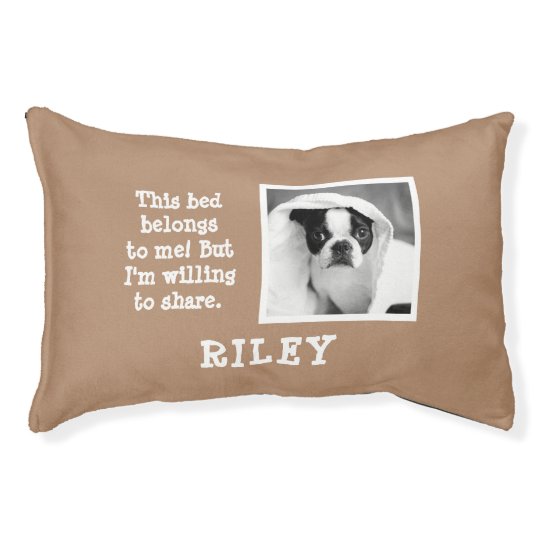 Cute Funny Custom Pet Photo and Name Pet Bed | Zazzle.com