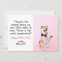 Cute Funny | Custom Pet Photo Dog Mothers Day Card