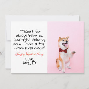 Cute Funny Custom Pet Photo Dog Mothers Day Card