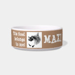 Cute Funny Custom Pet Photo & Pet Name Bowl<br><div class="desc">Here's is a wonderful option for you pet lovers. It's a bowl for your pet's food that you can customize with your favorite pet photo and name. Every aspect of this design, including the background color is customizable by you. Enjoy creating. Oh and your pet is going to be happy...</div>