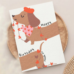 Cute Funny Dachshund Birthday Card Dog Lovers