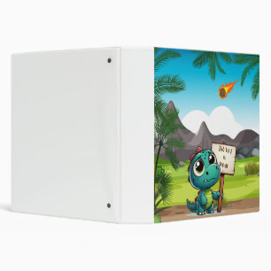 cute, funny dinosaur 3 ring binder