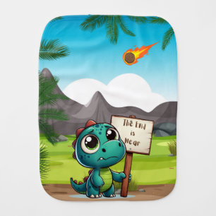 cute, funny dinosaur baby burp cloth