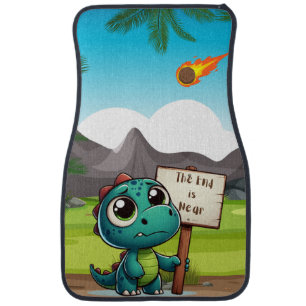 cute, funny dinosaur car floor mat