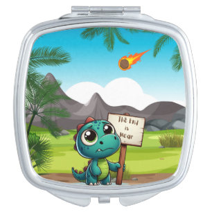 cute, funny dinosaur compact mirror