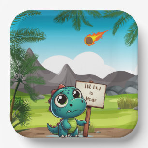 cute, funny dinosaur paper plates