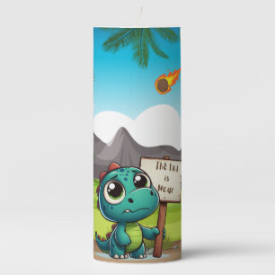 cute, funny dinosaur pillar candle