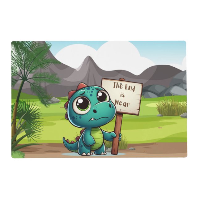 cute, funny dinosaur placemat (Front)
