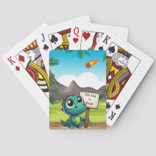 cute, funny dinosaur poker cards