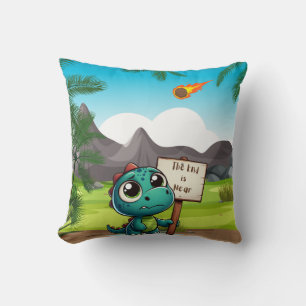 cute, funny dinosaur throw pillow