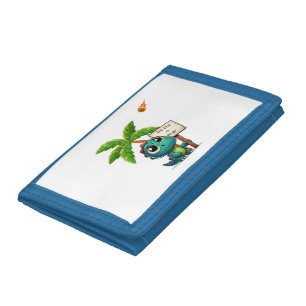 cute, funny dinosaur tri-fold wallet