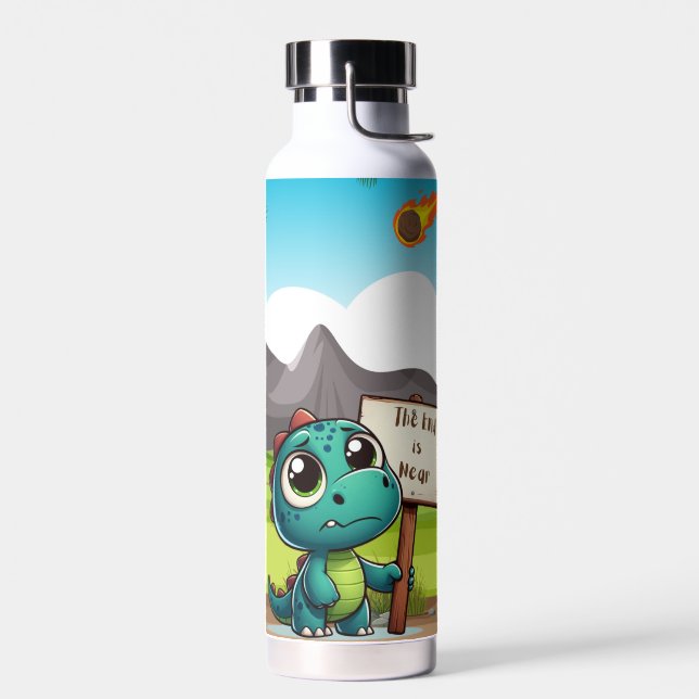 cute, funny dinosaur water bottle (Left)