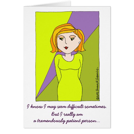 Cute Funny Diva Spoiled Brat Cartoon Girl Cards (Front)