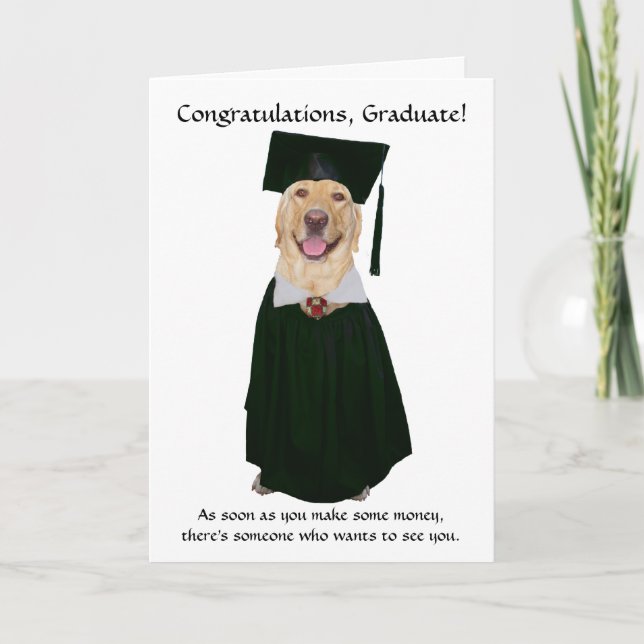 Cute/Funny Dog Graduation Card (Front)