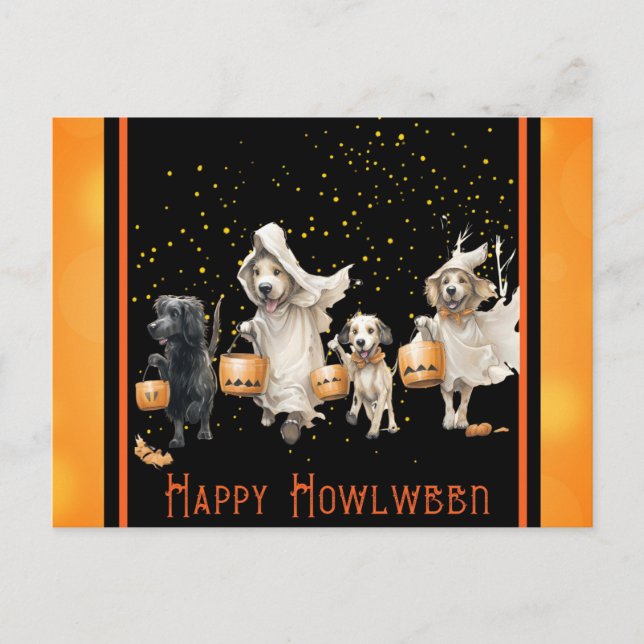 Cute Funny Dog Happy Halloween Howlween Postcard (Front)