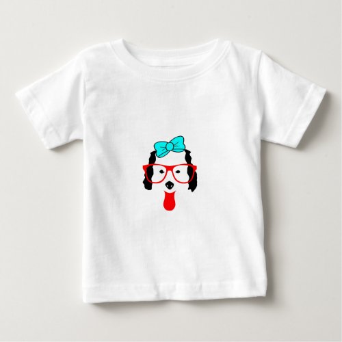 Cute Funny Dog Head Drawing Baby T_Shirt
