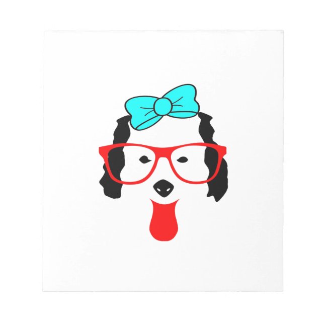 Cute Funny Dog Head Drawing Notepad (Front)