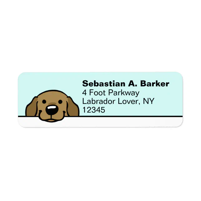 Cute Funny Dog Labrador Retriever Return Address Label | Zazzle