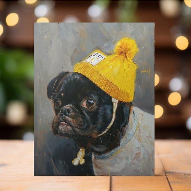 CUTE FUNNY DOG OIL PAINTING POSTCARD (Creator Uploaded)