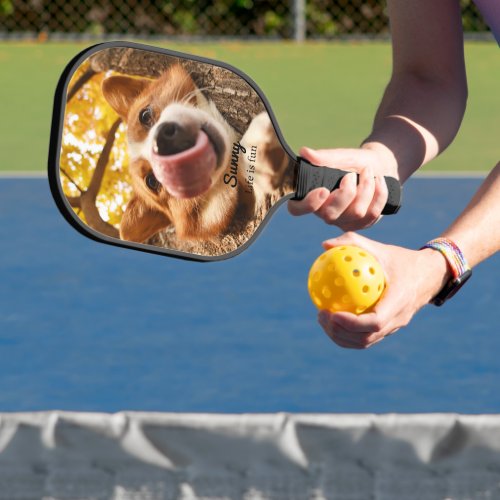 Cute Funny Dog Photo Two sided Pickleball Paddle