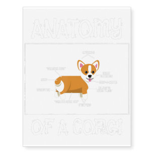 Cute Funny Dog Puppy Corgi Temporary Tattoos