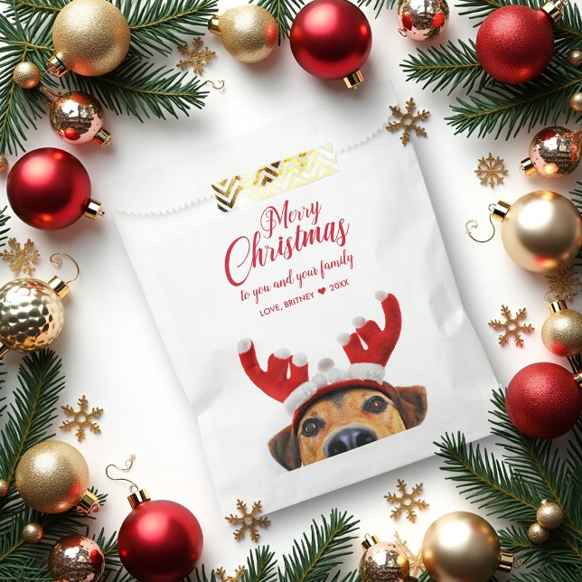 Cute Funny Dog Reindeer Antler Headband Christmas  Favor Bag (Creator Uploaded)