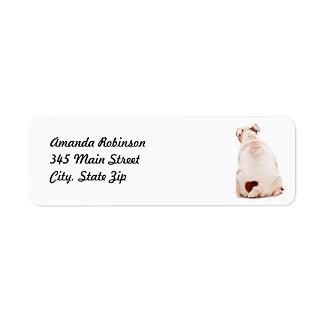 Cute funny dog white Bulldog Label (Front)