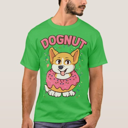 Cute Funny Dognut Dog Donut Pun Adorable Puppy T_Shirt