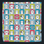 Cute, funny dogs & cats pattern bandana<br><div class="desc">Cute,  funny dogs & cats pattern in cartoon style. Colorful animal portraits for every pet lover.</div>