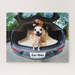 Cute Funny Dogs Going For Car Ride Jigsaw Puzzle