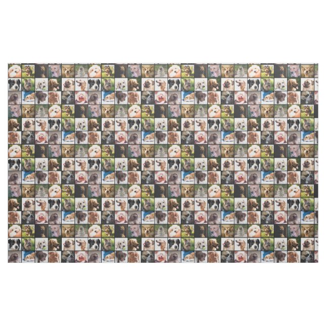 Cute & Funny Dogs Photo Collage fabric (Fat Quarter)