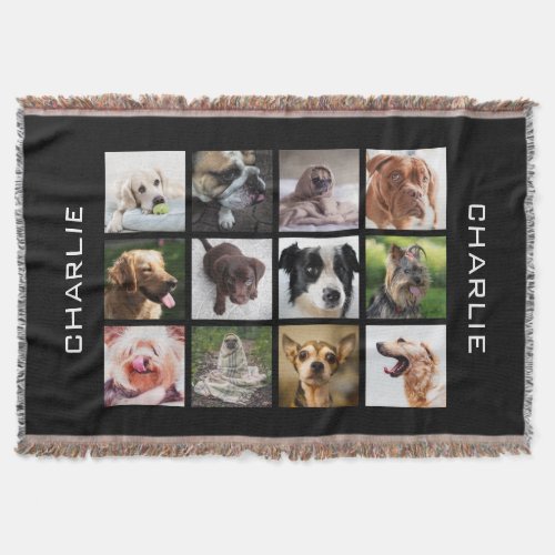 Cute  Funny Dogs Photo Collage throw blanket