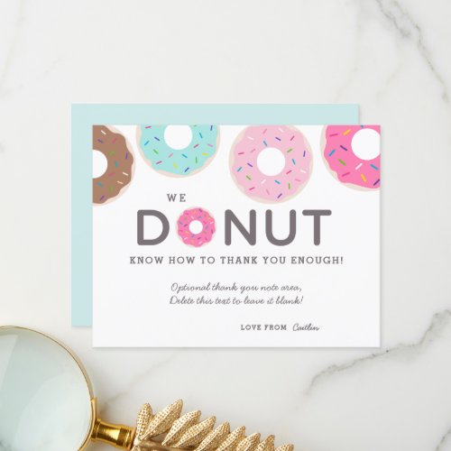 Cute Funny Donut Thank You Cards
