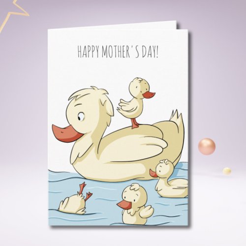 Cute Funny Duck Family Mother's Day Card