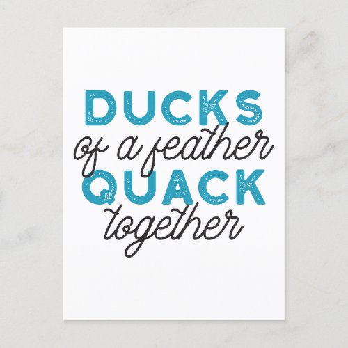 Cute Funny Ducks Puns Quote Design Postcard
