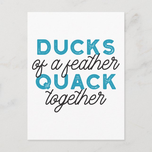 Cute Funny Ducks Puns Quote Design Postcard (Front)