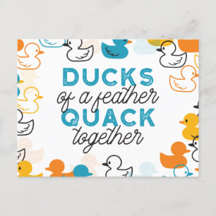 Cute Funny Ducks Puns Quote II Postcard