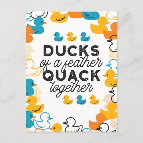Cute Funny Ducks Puns Quote Postcard