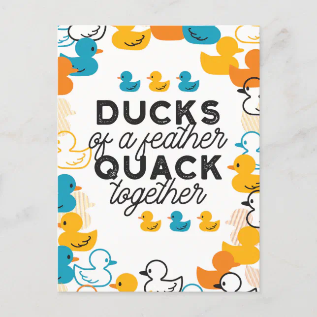 Cute Funny Ducks Puns Quote Postcard | Zazzle