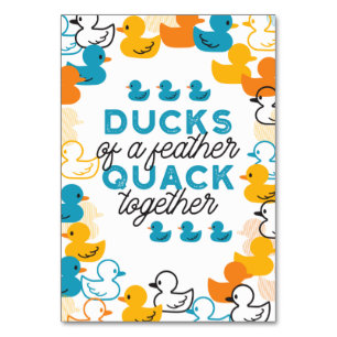 Cute Funny Ducks Puns Quote Table Number