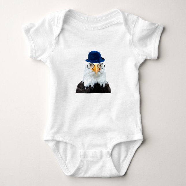 Cute funny eagle animal for baby/kids baby bodysuit (Front)