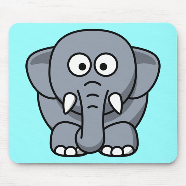 Cute Funny Elephant Mouse Pad (Front)
